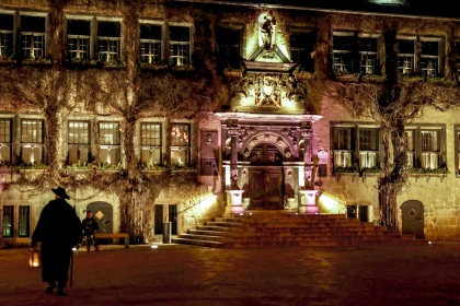 Quedlinburger Rathaus mit Nachtwächter